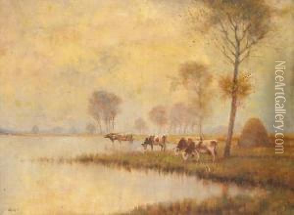 Mocsaras Taj Legeleszo Joszagokkal Oil Painting - Ferenc Olgyay