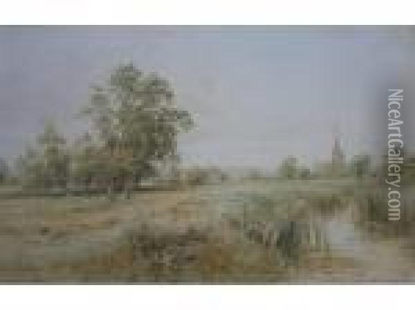 A View Of Chichester Cathedral Oil Painting - Henry John Kinniard