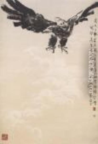Flying Eagle Oil Painting - Xu Beihong