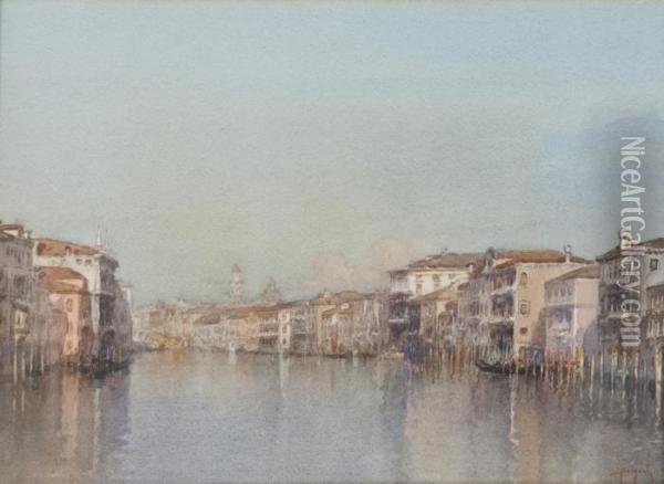 Canale Veneziano Oil Painting - Emanuele Brugnoli