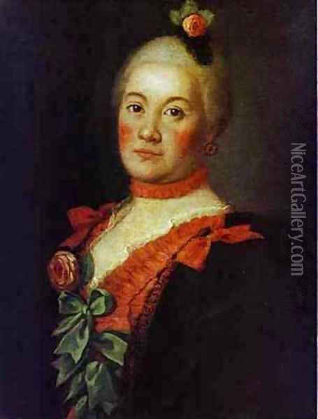 Portrait Of Princess T A Trubetzkaya 1761 Oil Painting - Aleksei Antropov