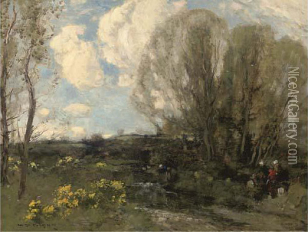 The Brook Oil Painting - William Alfred Gibson