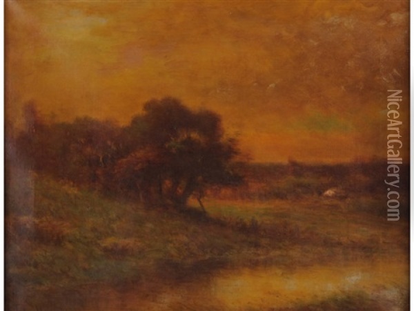 Autumn Evening Oil Painting - Hudson Mindell Kitchell