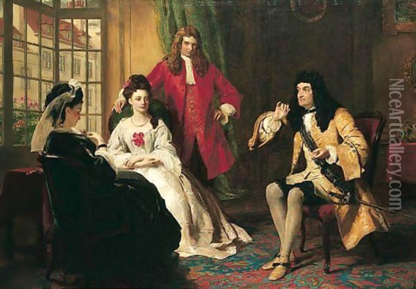 Lord Foppington Relates His Adventures Oil Painting - William Powell Frith