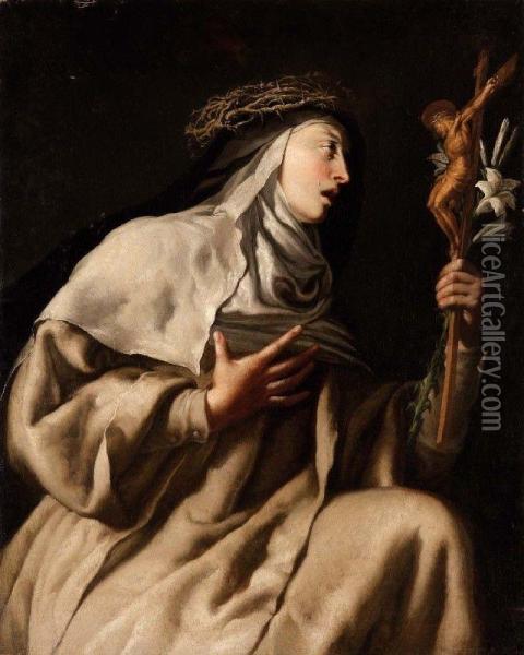 Santa Caterina Da Siena Oil Painting - Cesare Fracanzano
