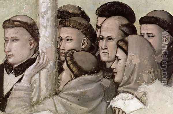 Scenes from the Life of Saint Francis- 7. Vision of the Ascension of St Francis (detail) 1325 Oil Painting - Giotto Di Bondone