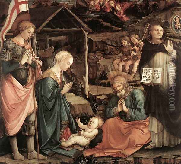 Adoration of the Child with Saints 1460-65 Oil Painting - Fra Filippo Lippi
