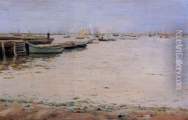 Misty Day, Gowanus Bay Oil Painting - William Merritt Chase