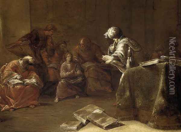 Christ among the Doctors Oil Painting - Leonaert Bramer