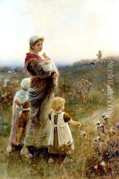 The Shepherd's Return Oil Painting - Thomas Lloyd