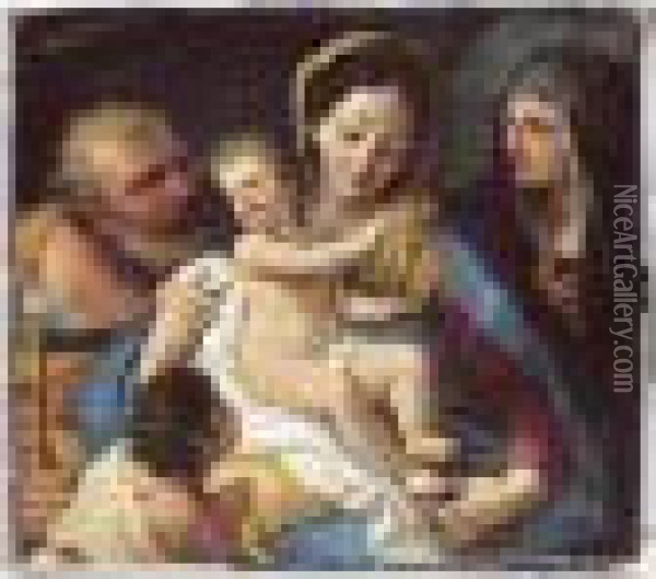 The Holy Family With The Infant Saint John The Baptist And Saint Anne Oil Painting - Paolo di Matteis