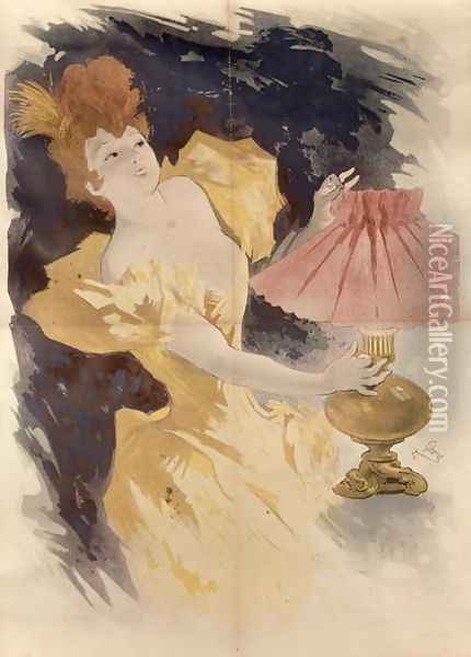 Saxoleine (Advertisement for lamp oil), France 1890's Oil Painting - Jules Cheret