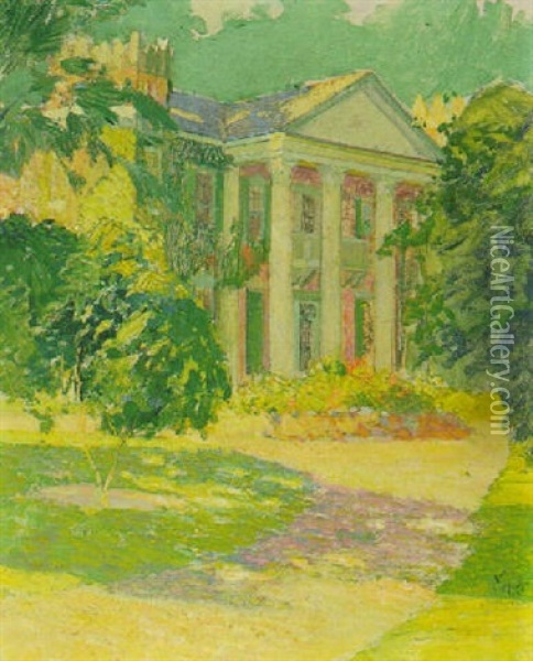 Antibellum Mansion Oil Painting - Richard Edward Miller