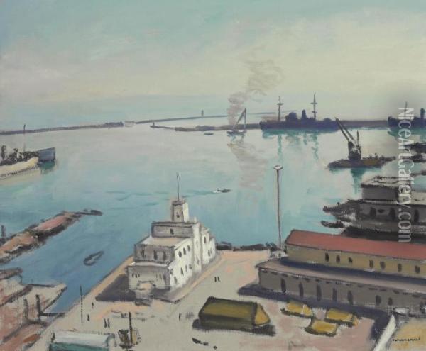La Douane Et Le Port Oil Painting - Albert Marquet