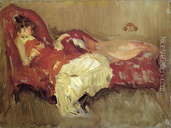 Note in Red, The Siesta Oil Painting - James Abbott McNeill Whistler