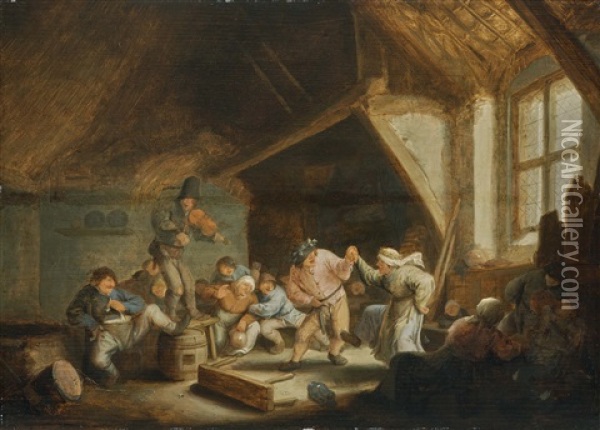 A Peasant Wedding Oil Painting - Adriaen Jansz van Ostade
