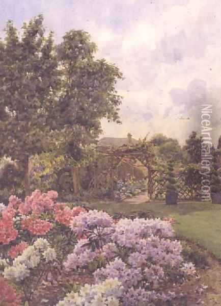 Rhododendrons Oil Painting - Ernest Arthur Rowe