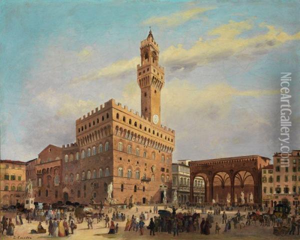 Veduta Di Piazza Della Signoria Oil Painting - Carlo Canella