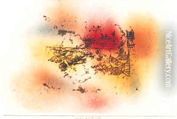 Der Dampfer im Hafen Oil Painting - Paul Klee