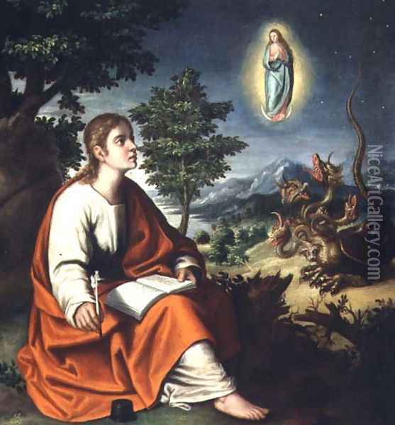 The Vision of St. John the Evangelist on Patmos Oil Painting - Juan Sanchez Cotan