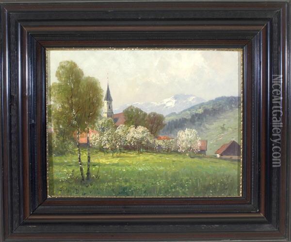 Fruhling Am Dorfrand Oil Painting - Franz Reder-Broily