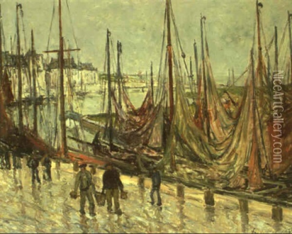 Le Port, Un Jour De Relache, Le Croisic Oil Painting - Maxime Maufra