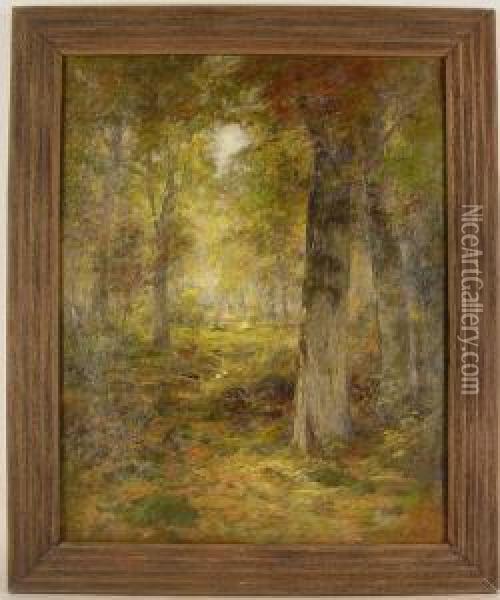 Stag In A Clearing Oil Painting - Roswell Morse Shurtleff