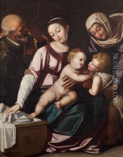 Sacra Famiglia Oil Painting - Scipione Pulzone