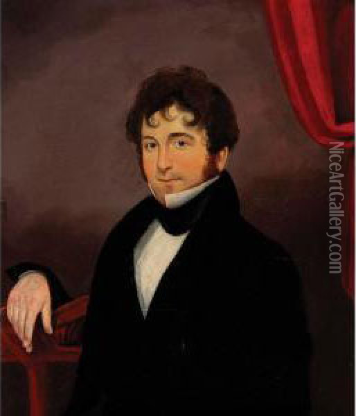 Portrait Of A Curly-haired Gentleman Oil Painting - William Matthew Prior