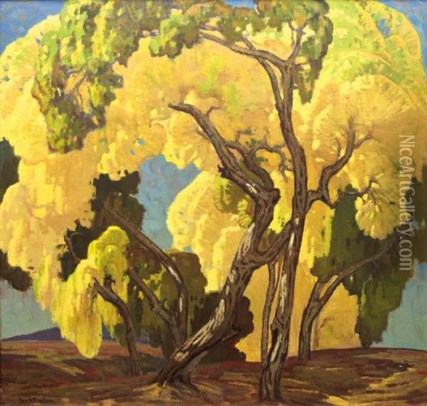 Trees In Autumn Oil Painting - Carl Redin