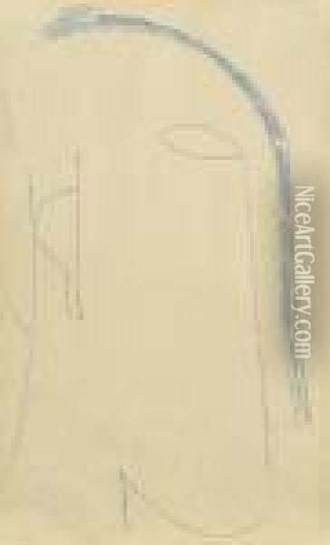 Recto/verso: Tete De Profil Oil Painting - Amedeo Modigliani