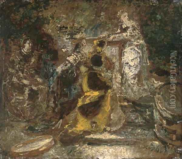 A musical soiree Oil Painting - Adolphe Joseph Thomas Monticelli