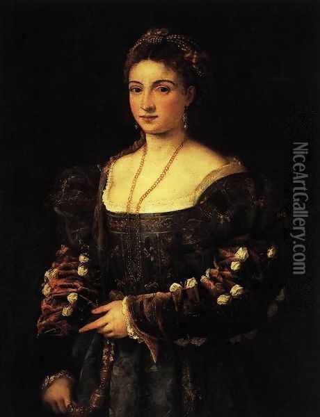 La Bella 2 Oil Painting - Tiziano Vecellio (Titian)