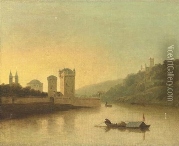 View On The Rhine Oil Painting - William Hodges