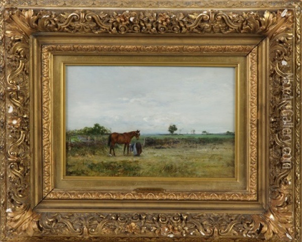 Shoeing The Horse Oil Painting - Ivan Pokitonow