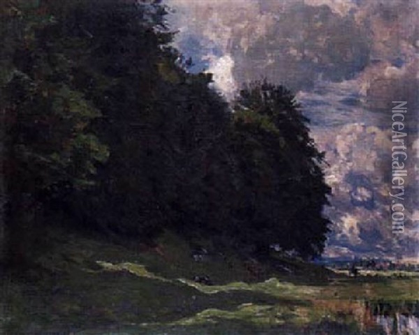 Waldrand Vor Wolkenhimmel Oil Painting - Eugen Felix Prosper Bracht