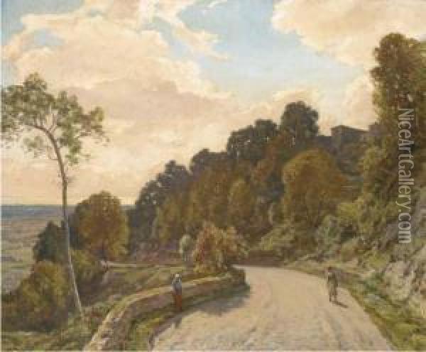 Road Up To Cagnes Oil Painting - Herbert Hughes Stanton