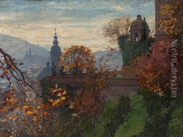 Landschaft Mit Bauernkate Oil Painting - Heinrich Kley