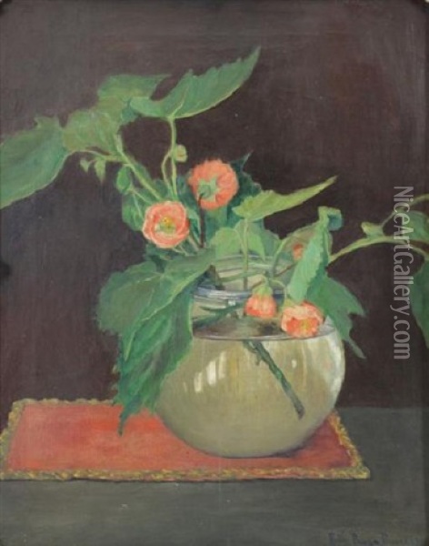 Flowers In A Vase Oil Painting - Ruth Payne Burgess