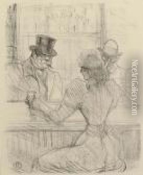 Au Bar Picton Oil Painting - Henri De Toulouse-Lautrec