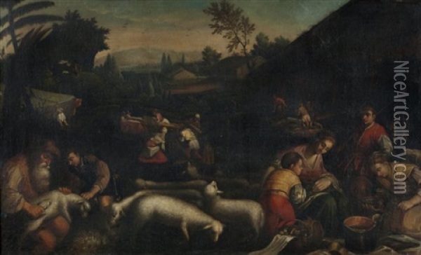 L'ete Oil Painting - Jacopo dal Ponte Bassano
