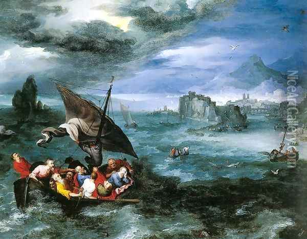 Christ in the Storm on the Sea of Galilee Oil Painting - Jan The Elder Brueghel