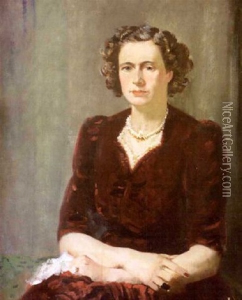 Portrait Of Mrs. Mary Wilson (nee Babington) Oil Painting - James Sinton Sleator