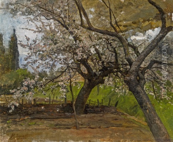 Bluhende Obstbaume Oil Painting - Marie Egner