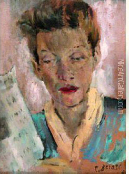  Portrait En Bleu, 45  Oil Painting - Christian Berard