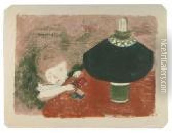 L'enfant A La Lampe. Oil Painting - Pierre Bonnard