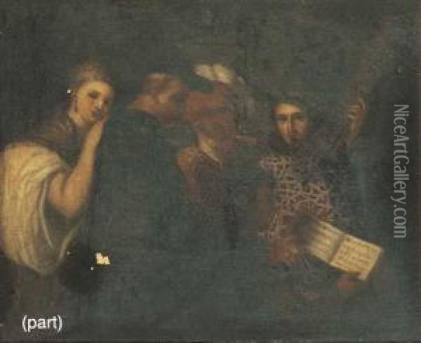 A Concert Oil Painting - Anna Maria Nee Stanhope