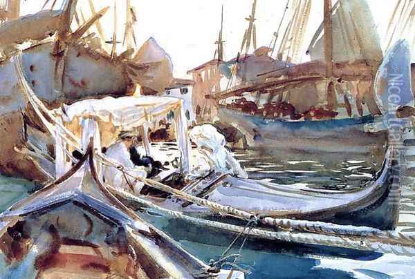 Sketching On The Giudecca Oil Painting - John Singer Sargent