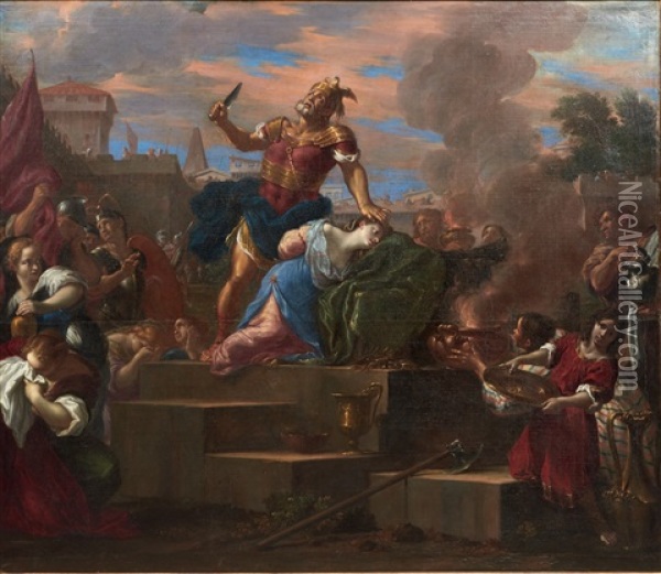 Le Sacrifice D'iphigenie Oil Painting - Thomas Blanchet