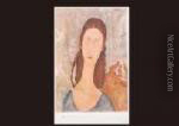 Blue Eyes Oil Painting - Amedeo Modigliani
